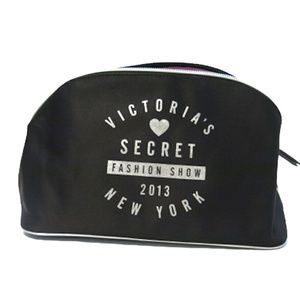 Victoria's Secret BEAUTY Black w/ Silver 2013 Fashion Show Cosmetic Makeup Bag